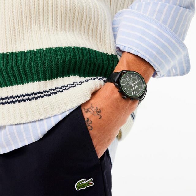 【正規2年保証】LACOSTE ラコステ メンズ腕時計 VANCOUVER 2011345 クオーツ グリーンダイヤル レザーベルト ラッピング無料 手書きのメッセージ WEB保証書登録で保証期間が1年延長_3