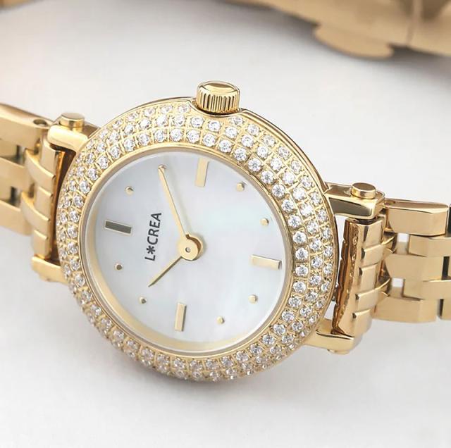 【テレビドラマで芸能人も愛用の】ルクレア レディス腕時計L＊CREA ルクレア LC2401GP5L ソーラー 白蝶貝ダイヤル キュービックジルコニア メタルバンド ラッピング無料 手書きのメッセージ お付けします クリスマスプレゼント