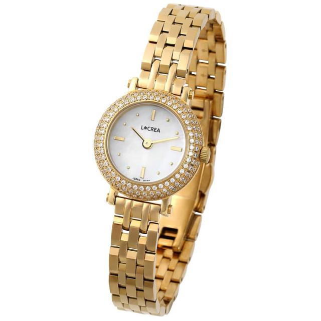 【テレビドラマで芸能人も愛用の】ルクレア レディス腕時計L＊CREA ルクレア LC2401GP5L ソーラー 白蝶貝ダイヤル キュービックジルコニア メタルバンド ラッピング無料 手書きのメッセージ お付けします クリスマスプレゼント