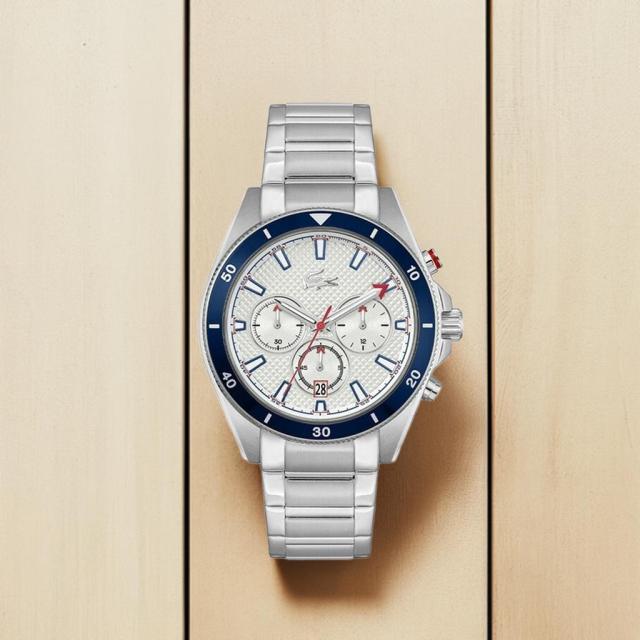 LACOSTE ラコステ メンズ腕時計 MAINSAIL 2011360 クオーツ ホワイトダイヤル メタルブレス 手書きのメッセージ WEB保証書登録で保証期間が1年延長