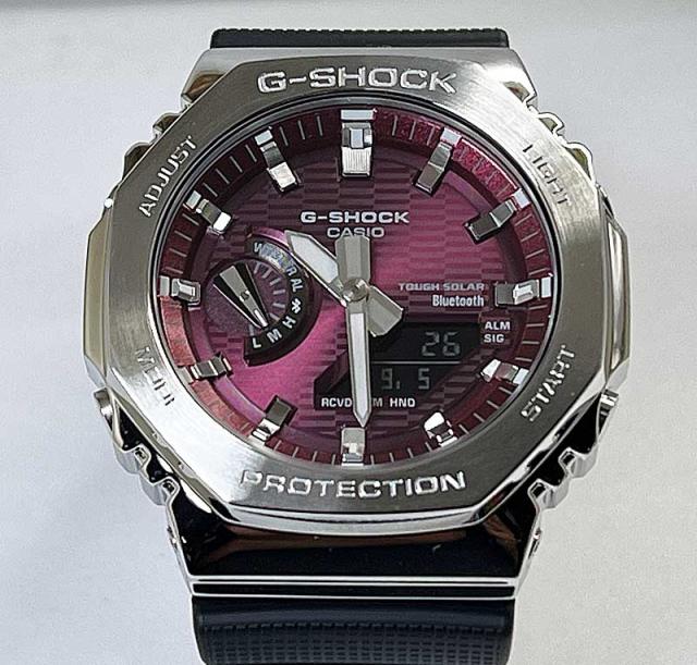 【新品＆安心の正規品】Gショック G-SHOCK カシオ  GBM-2100A-4BJFメタルカバード Bluetooth搭載 タフソーラー 環境配慮素材使用 メタリシリーズ  大人のG-SHOCK プレゼント 腕時計　カラーの名前はバーガンディと言います