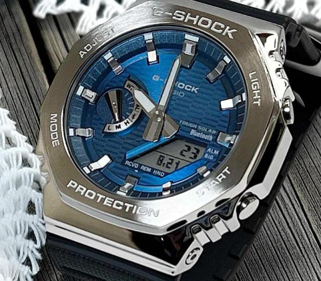 【新品＆安心の正規品】カシオ 腕時計 G-SHOCK ジーショック 国内正規品メタルカバード Bluetooth搭載 タフソーラー 環境配慮素材使用 GBM-2100A-2BJF メンズ メンズ ブルー