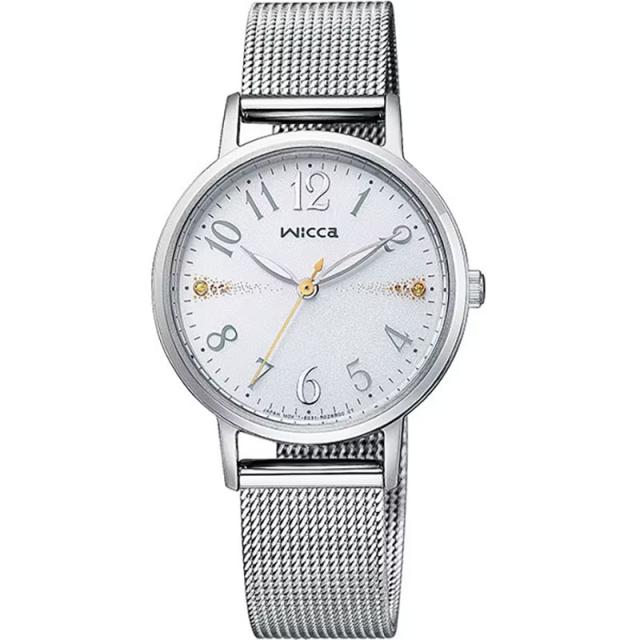 CITIZEN シチズン Wicca ウィッカ KP5-115-11 レデイスウオッチ ソーラーテック クリスマスプレゼント 国内正規品 新品 2ポイントクリスタル入 メッシュバンド