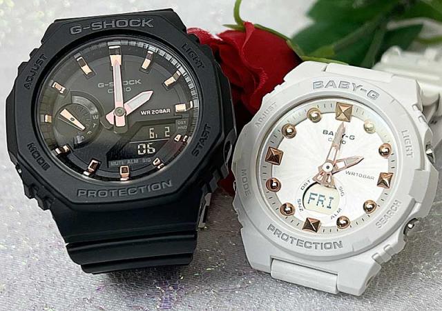 恋人たちのGショック ペアウオッチ g-shock G-SHOCK BABY-G カシオ 2本セット GMA-S2100-1AJFBGA-320-7A2JF アナデジ 電池式 ラッピング無料 あす楽対応 限定モデルペアウオッチ カシオークの通販は