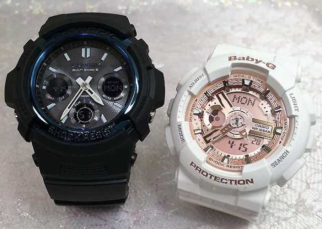 恋人たちのGショック ペアウオッチ G-SHOCK BABY-G  ペア腕時計 カシオ 2本セット gショック ベビーg AWG-M100A-1AJF BA-110X-7A1JF  ラッピング無料  メッセージカード g-shock 愛の証　クリスマス プレゼント 誕生日 御祝い還暦 銀婚式 結婚記念日 婚約の通販は 42,900円