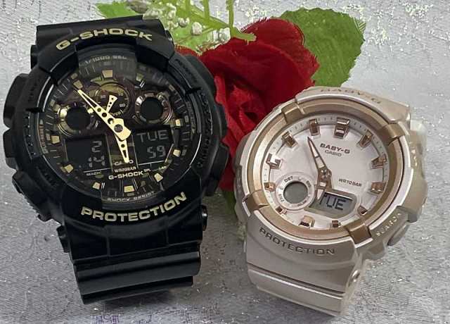 恋人たちのGショック ペアウオッチ G-SHOCK BABY-G ペア腕時計 カシオ 2本セット GA-100CF-1A9JF BGA-280BA-4AJF 電池式 アナデジ お揃い ラッピング無料 あす楽対応 クリスマス プレゼント 誕生日 御祝い還暦 銀婚式 結婚記念日 婚約の通販は