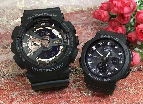 恋人たちのGショック ペアウオッチ Gショック ペア G-SHOCK BABY-G  ペア腕時計 カシオ 2本セット アナデジ GA-110RG-1AJF BGA-250-1AJF の通販は