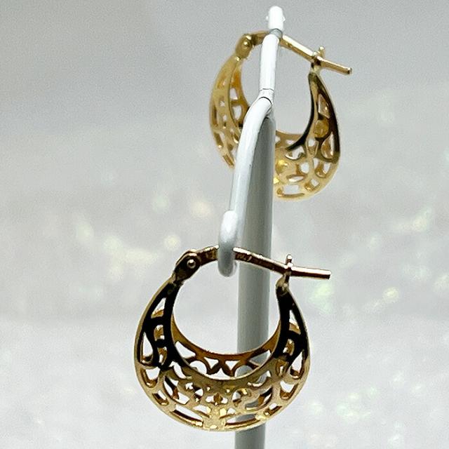 イタリー） 750 フープ ピアス ウノアエレ フープピアス K18YG