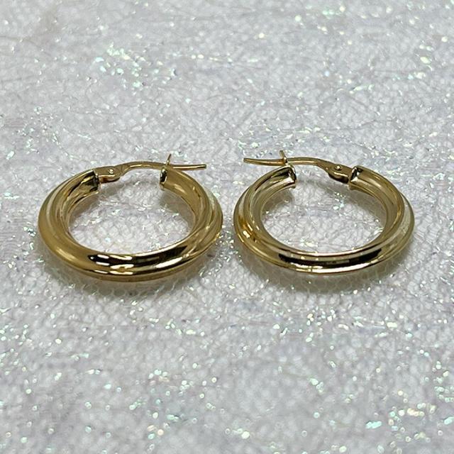 イタリー） 750 フープ ピアス ウノアエレ フープピアス K18YG