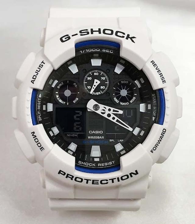 Gショック G-SHOCK カシオ メンズウオッチ gショック アナデジ GA-100B-7AJF 白 ホワイト プレゼント 腕時計 ギフト  ラッピング無料    メッセージカード手書きします あす楽対応