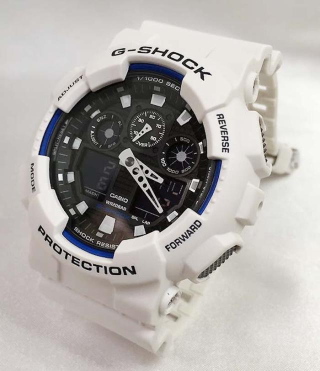 Gショック G-SHOCK カシオ メンズウオッチ gショック アナデジ GA-100B-7AJF 白 ホワイト プレゼント 腕時計 ギフト  ラッピング無料    メッセージカード手書きします あす楽対応_1