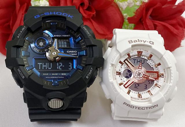 恋人たちのGショックペアウォッチ G-SHOCK BABY-G  ペア腕時計 カシオ 2本セット  アナデ GA-710-1A2JF BA-110RG-7AJF お揃い    ラッピング無料 新品 メッセージカード手書きします あす楽対応の通販は