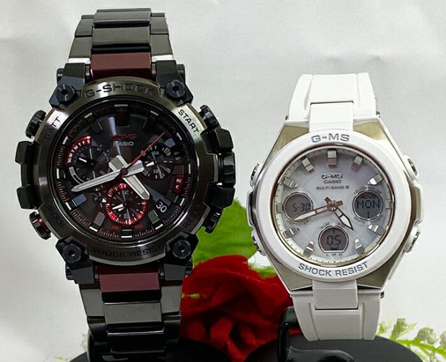 恋人たちのGショックペア G-SHOCK BABY-G ペアウォッチ ペア腕時計 カシオ 2本セット gショック 電波ソーラー MTG-B3000BD-1AJF MSG-W100-7AJF ラッピング無料 手書きのメッセージカード 婚約　夫婦 高級　クリスマス プレゼント 87,725円