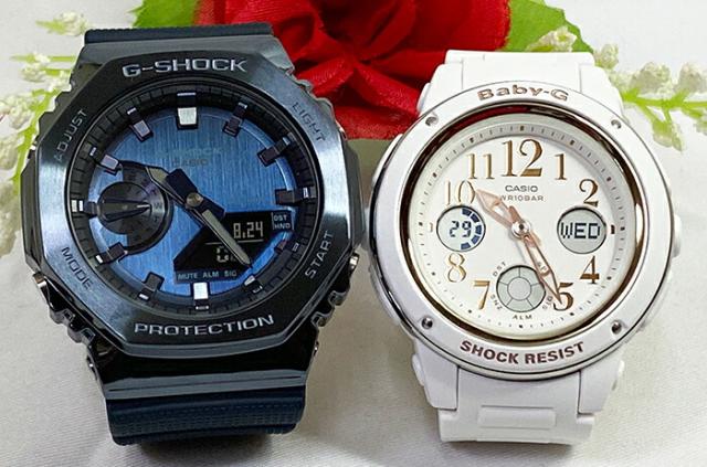 恋人たちのGショック ペアウオッチgショック 人気 婚約　夫婦 高級　クリスマス プレゼント おすすめ G-SHOCK BABY-G カシオ 2本セット 電池式 アナデジ GM-2100N-2AJF BGA-150EF-7BJF プレゼント 誕生日 御祝い 銀婚式 結婚記念日 婚約