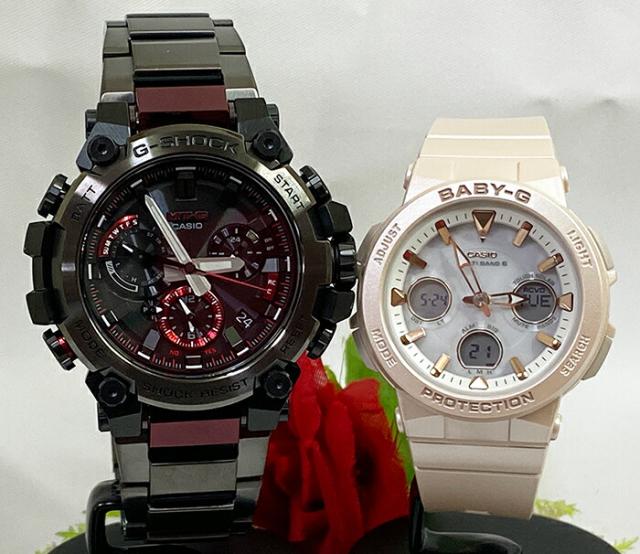 恋人たちのGショックペアウォッチgショック 人気 婚約　夫婦 高級　クリスマス プレゼント おすすめ G-SHOCK BABY-G ペア腕時計 カシオ 2本セット電波ソーラー gショック 電波ソーラー MTG-B3000BD-1AJF BGA-2510-4AJF プレゼント誕生日 御祝い還暦 結婚記念日 婚約
