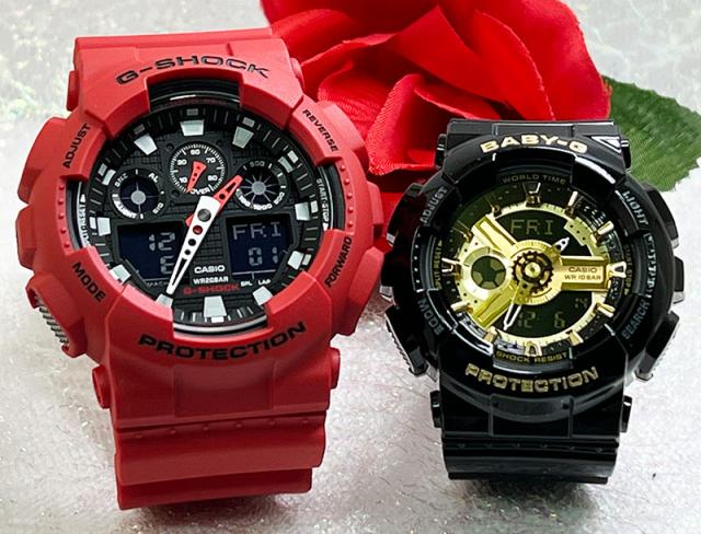 福袋　恋人たちのGショック ペアウオッチ G-SHOCK BABY-G ペア腕時計 カシオ 2本セット GA-100B-4AJF BA-110X-1AJFクリスマス プレゼント 誕生日 御祝い 人気 婚約　夫婦 高級　クリスマス プレゼント おすすめ