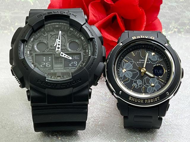 恋人たちのGショックペアウォッチ G-SHOCK BABY-G ペア腕時計 カシオ 2本セット アナデジGA-100-1A1JF BGA-150FL-1AJF 夫婦 カップル　人気 婚約　夫婦 高級　クリスマス プレゼント おすすめ