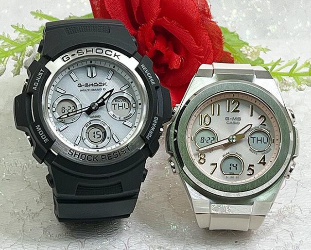 恋人達のGショック ペアウォッチ G-SHOCK BABY-G カシオ 2本セット ソーラー電波 アナデジ AWG-M100S-7AJF MSG-W610FE-4AJF お付けします 38,610円