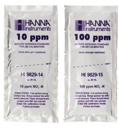 ハンナ HI 9829-14/15 HI 9829用 硝酸態窒素 10&100ppm標準液セット25mL×各10袋 HANNA ハンナ インスツルメンツ