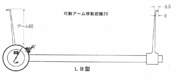 カセダ LB-5 L型内測用アナログキャリパーゲージ 測定範囲＝60-350 アーム長=84mm