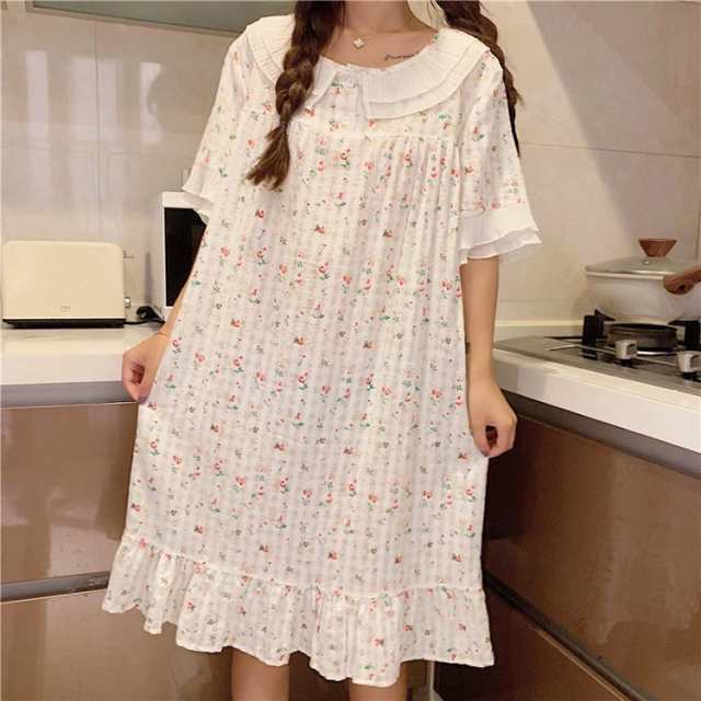 ネグリジェ 春夏 姫 ネグリジェ 半袖ワンピース 可愛い花柄フロング丈 ネグリジェ パジャマ オシャレゆったり大きいサイズ 大人 レディー 4,931円