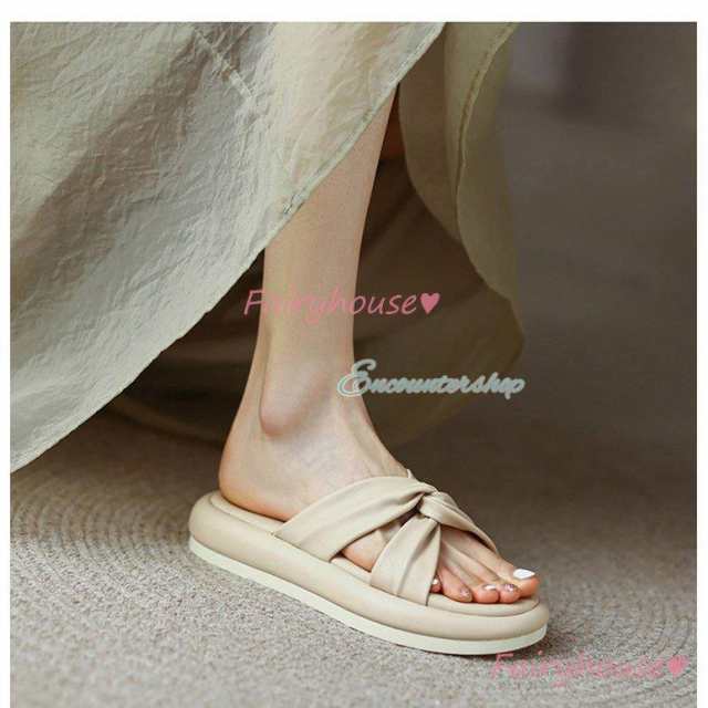 サンダル ミュール シューズ レディース 春夏 サボサンダル 厚底靴ミュールサンダル 美脚 履きやすい 痛くない 靴 ビーチミュールシューの通販は