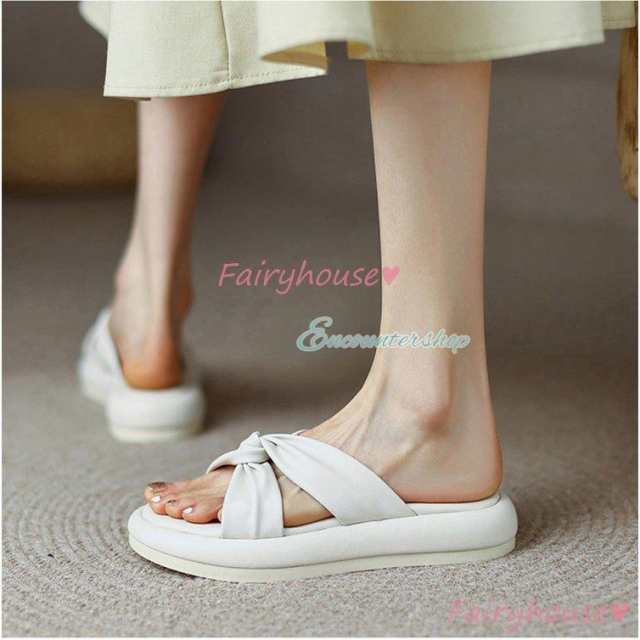 サンダル ミュール シューズ レディース 春夏 サボサンダル 厚底靴ミュールサンダル 美脚 履きやすい 痛くない 靴 ビーチミュールシューの通販は