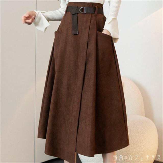 スカート ロングスカート 2色 ロング ロング丈 膝丈 ひざ下丈 フレア Aライン シンプル かわいい 大人可愛い きれいめ カジュアル 大人の通販は 5,205円