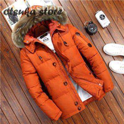 ダウンジャケット メンズ ショートコート ボア付き フード付き 無地 厚手 アウター 大きいサイズ 防寒 暖かい あったか アウトドア カジの通販は