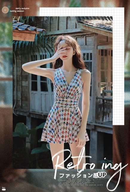 レディース水着 ワンピース タンキニ体型カバー 可愛い パット付き ワイヤー入り 温泉 海 夏  20代  30代  着やせ ファッション感up 大きの通販は