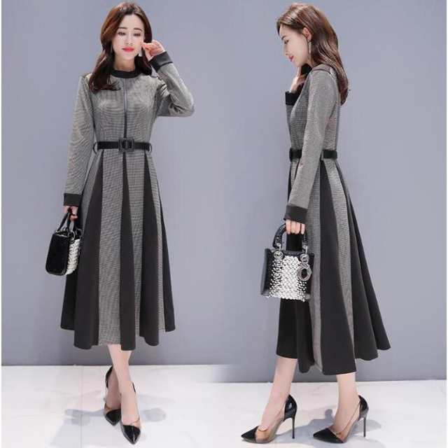 ワンピース レディース きれいめ ロングワンピース 40代  ドレス 結婚式 二次会 パーティドレス 秋ワンピース Aライン 母親 マの通販は