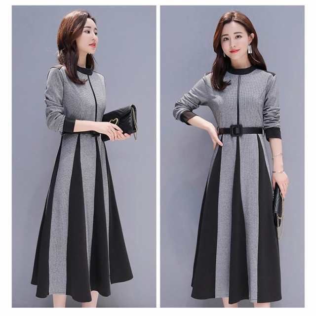 ワンピース レディース きれいめ ロングワンピース 40代  ドレス 結婚式 二次会 パーティドレス 秋ワンピース Aライン 母親 マの通販は