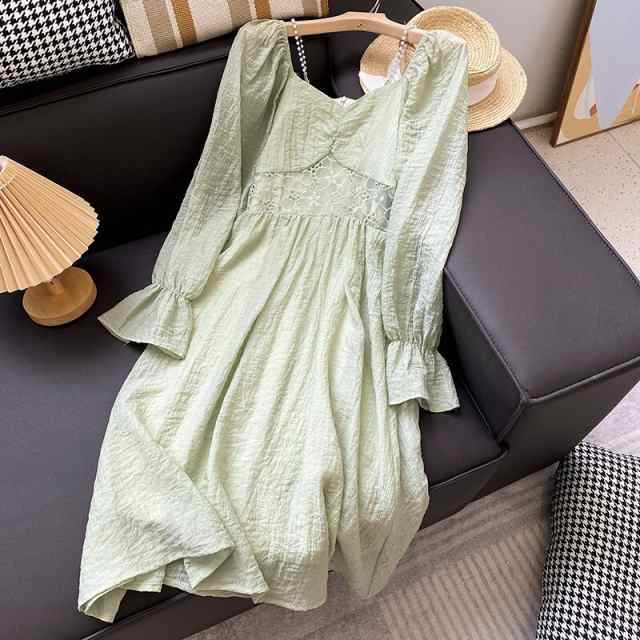 ワンピース レディース ロングスカート ロング丈 シフォン ワンショルダー 透け感 長袖 ハイウエスト フリルスリーブ レギュラースリーブの通販は 5,472円