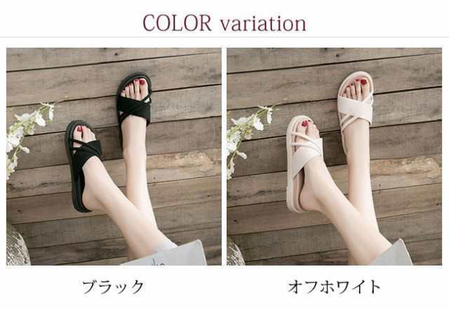 サンダル ぺたんこ ミュール 厚底 夏新作 レディース しゃれ 大きいサイズ 美脚 靴 シューズ パンプス パーティー デート 履きやすの通販は