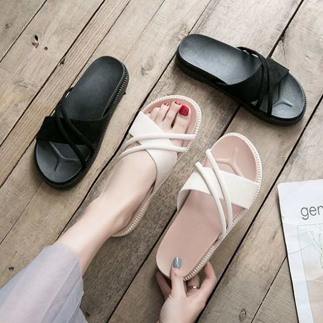 サンダル ぺたんこ ミュール 厚底 夏新作 レディース しゃれ 大きいサイズ 美脚 靴 シューズ パンプス パーティー デート 履きやすの通販は