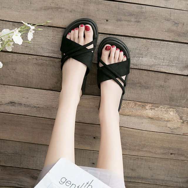 サンダル ぺたんこ ミュール 厚底 夏新作 レディース しゃれ 大きいサイズ 美脚 靴 シューズ パンプス パーティー デート 履きやすの通販は