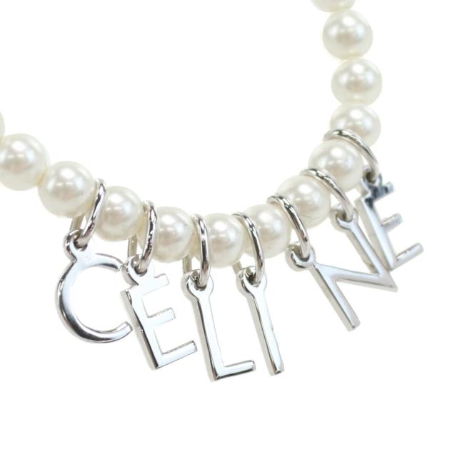 セリーヌ CELINE パール ブレスレット ロゴ 460PZ 6BPE 01IS ホワイト