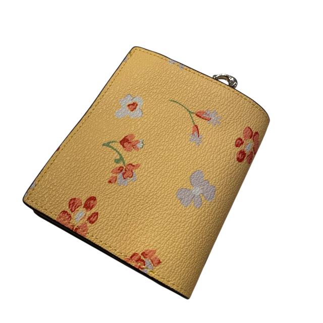 コーチ COACH 財布 二つ折り C8703 イエロー系 ミスティカル フローラル プリント PVC レザー ウォレット アウトレット 店頭展示品 感謝セール コーチ COACH 財布 二つ折り C8703 イエロー系 ミスティカル