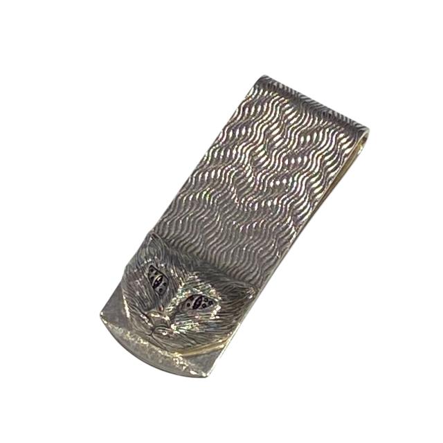グッチ GUCCI キャットヘッド マネークリップ スターリングシルバー ビルクリップ ネコモチーフ SV925 580239 J8410 8131 GG MONEY CLIP SILVER 店頭展示品