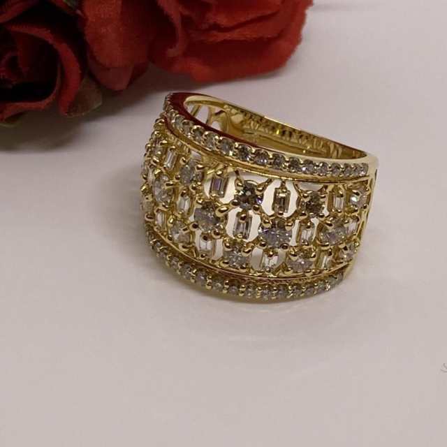 K18 ダイヤモンド リング 指輪 D 2.00ct 幅広 ゴージャス 入学式 卒業式 謝恩会 パーティー ホワイトデー プレゼントの通販は