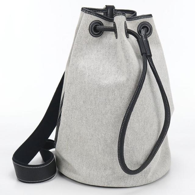 【中古】HERMES エルメス サックマリーンレシーフMM ショルダーバッグ トワルアッシュ レディース　Aランク