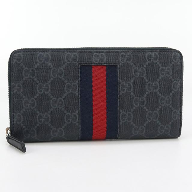 【未使用に近い】グッチ ジャンボGG ラウンドファスナー長財布 黒 メンズ GUCCI 並行輸入 グッチ 長財布(ラウンドファスナー) ジャンボ GG
