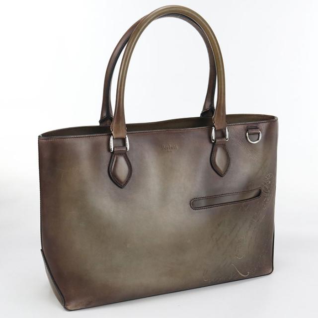 【中古】Berluti ベルルッティ トゥジュール  スクリットレザー トートバッグ/ヴェネツィアレザー　メンズ　Aランク