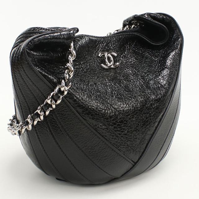 【中古】CHANEL シャネル チェーンショルダーバッグ シェブロン 25737038 ショルダーバッグ パテントレザー レディース　Aランク