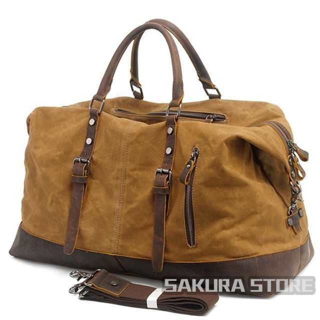 超目玉 ボストンバッグ 2way 旅行バッグ メンズ 防水 帆布 キャンバス 革 大容量 丈夫 ショルダー付き 14インチPC 旅行 出張の通販は