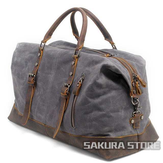 超目玉 ボストンバッグ 2way 旅行バッグ メンズ 防水 帆布 キャンバス 革 大容量 丈夫 ショルダー付き 14インチPC 旅行 出張の通販は