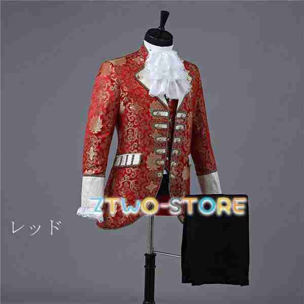 S/M/L/XL/2XL コスプレ衣装 王子様 貴族 メンズ 服服装 伯爵 男性用スーツ 5点セット 中世 大人 演奏会の通販は