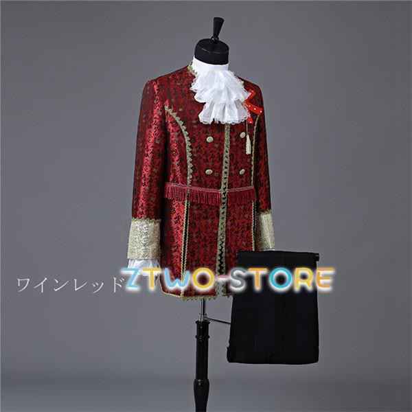 S/M/L/XL/2XL コスプレ衣装 王子様 貴族 メンズ 服服装 伯爵 男性用スーツ 5点セット 中世 大人 演奏会の通販は