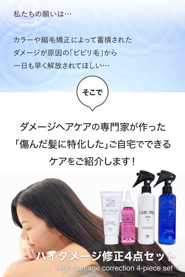 レビュー投稿でP5%還元】美容室専売品 CMC ダメージケア 髪質改善 ハイダメージ修正 4本セット｜ダメージ補修 ヘアトリートメント ヘアパック  ヘアオイル 内部補修剤 ヘアケア ダメージリペア 頭皮ケア ヘアカラー パーマ くせ毛 縮毛矯正の通販はau PAY マーケット - 髪 ...