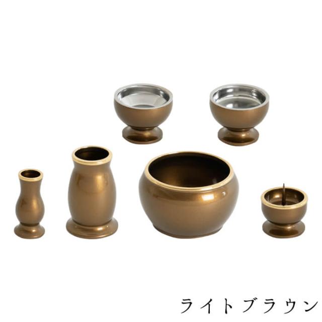 【なごみ工房】仏具 セット 仏具セット モダン仏具セット 【ルミエール 2.0寸 6点セット 具足 選べる7カラー】 家具調用仏具 モダン仏壇 香炉 茶湯器 仏飯器 花立 蝋燭立て 線香立て 小物